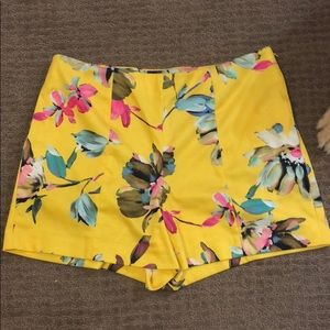 High Waist Dressy Shorts! Yellow/Floral